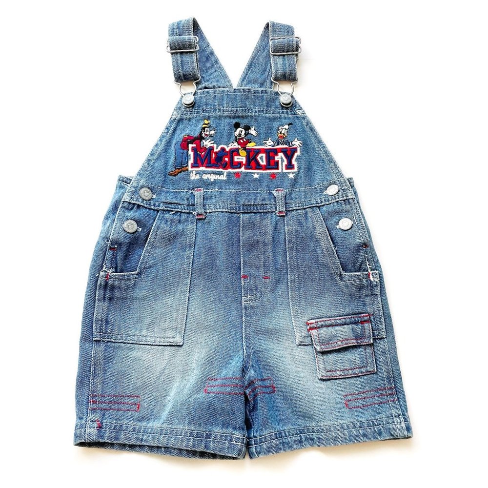 Vintage Mickey Mouse Denim Short Overalls
